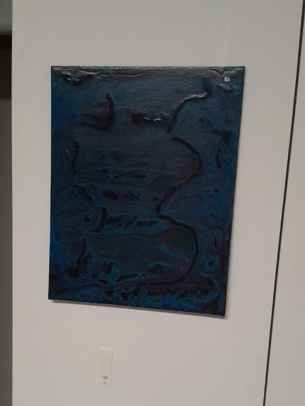 Midnight Blue Abstract Canvas Painting - Contemporary Wall Art